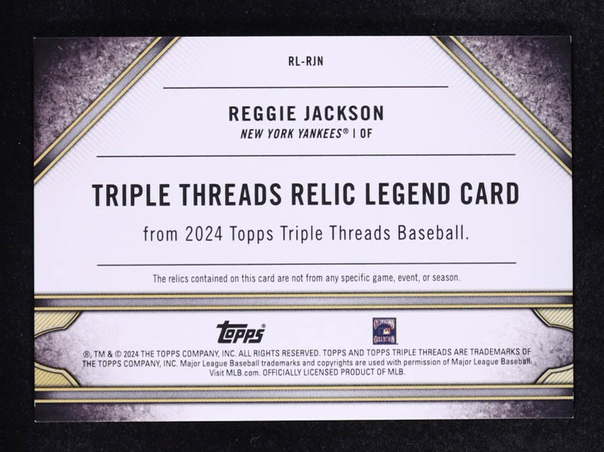 Reggie Jackson 2024 Topps Triple Threads Legend Relics Amethyst #RLRJN #24/27 at PristineAuction.com Reggie Jackson 2024 Topps Triple Threads Legend Relics Amethyst #RLRJN #24/27 at PristineAuction.com