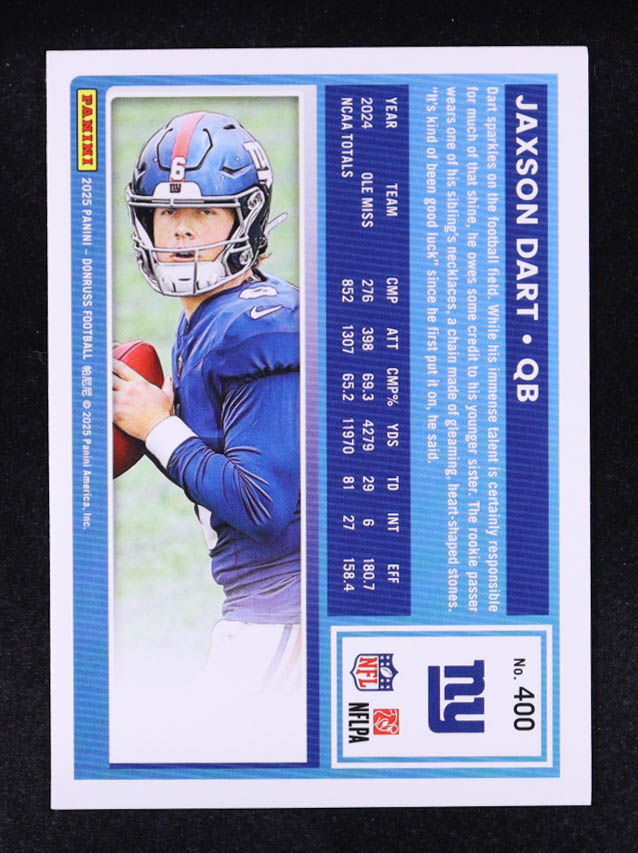 Jaxson Dart 2025 Donruss #400 RR RC at PristineAuction.com Jaxson Dart 2025 Donruss #400 RR RC at PristineAuction.com