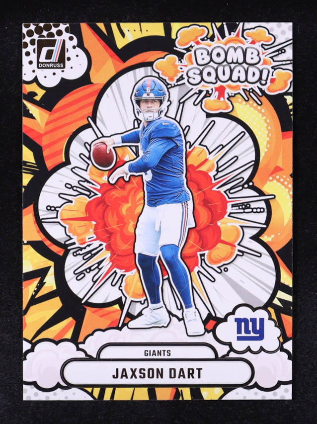 Jaxson Dart 2025 Donruss Bomb Squad #27 RC at PristineAuction.com Jaxson Dart 2025 Donruss Bomb Squad #27 RC at PristineAuction.com