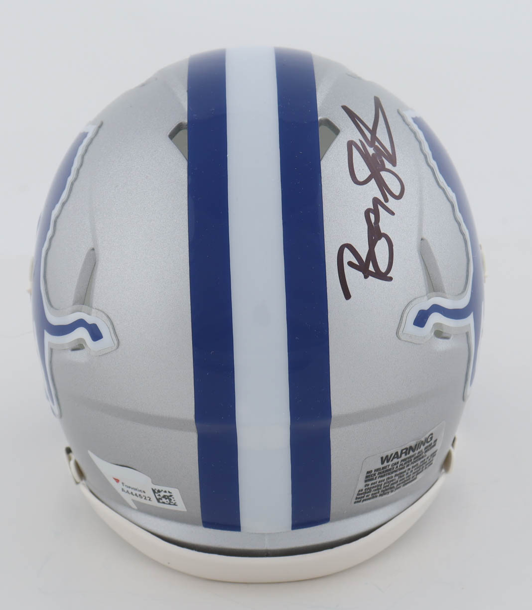 Barry Sanders Signed Lions Throwback Speed Mini Helmet (Fanatics) at PristineAuction.com Barry Sanders Signed Lions Throwback Speed Mini Helmet (Fanatics) at PristineAuction.com