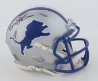 Barry Sanders Signed Lions Throwback Speed Mini Helmet (Fanatics) at PristineAuction.com