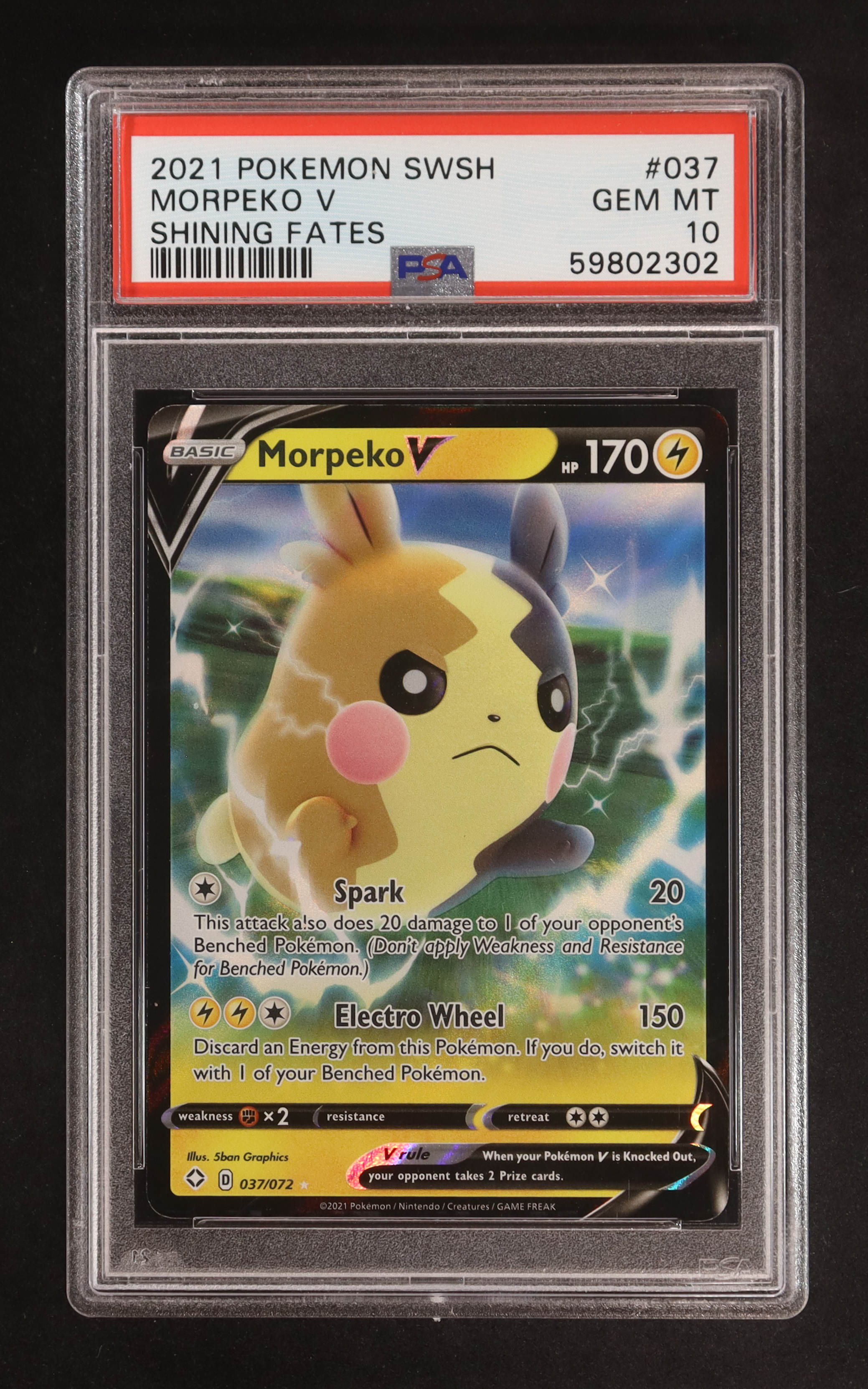 Morpeko V 2021 Pokemon Sword and Shield Shining Fates #037 (PSA 10) at PristineAuction.com Morpeko V 2021 Pokemon Sword and Shield Shining Fates #037 (PSA 10) at PristineAuction.com