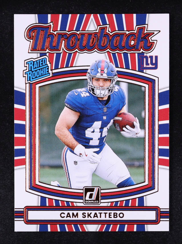Cam Skattebo 2025 Donruss Rated Rookies Throwback #36 RC at PristineAuction.com Cam Skattebo 2025 Donruss Rated Rookies Throwback #36 RC at PristineAuction.com