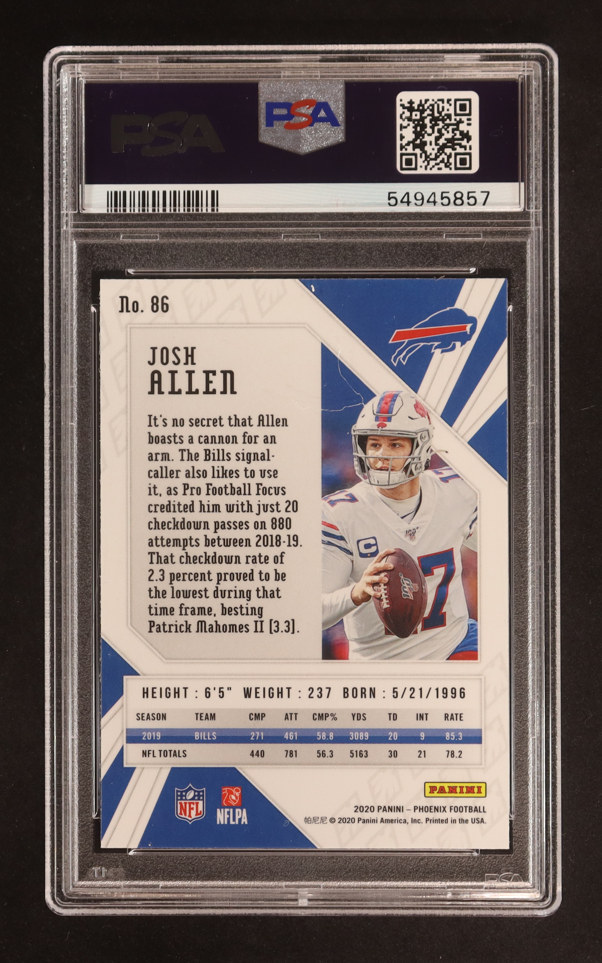 Josh Allen 2020 Panini Phoenix Fire Burst #86 (PSA 10) at PristineAuction.com Josh Allen 2020 Panini Phoenix Fire Burst #86 (PSA 10) at PristineAuction.com