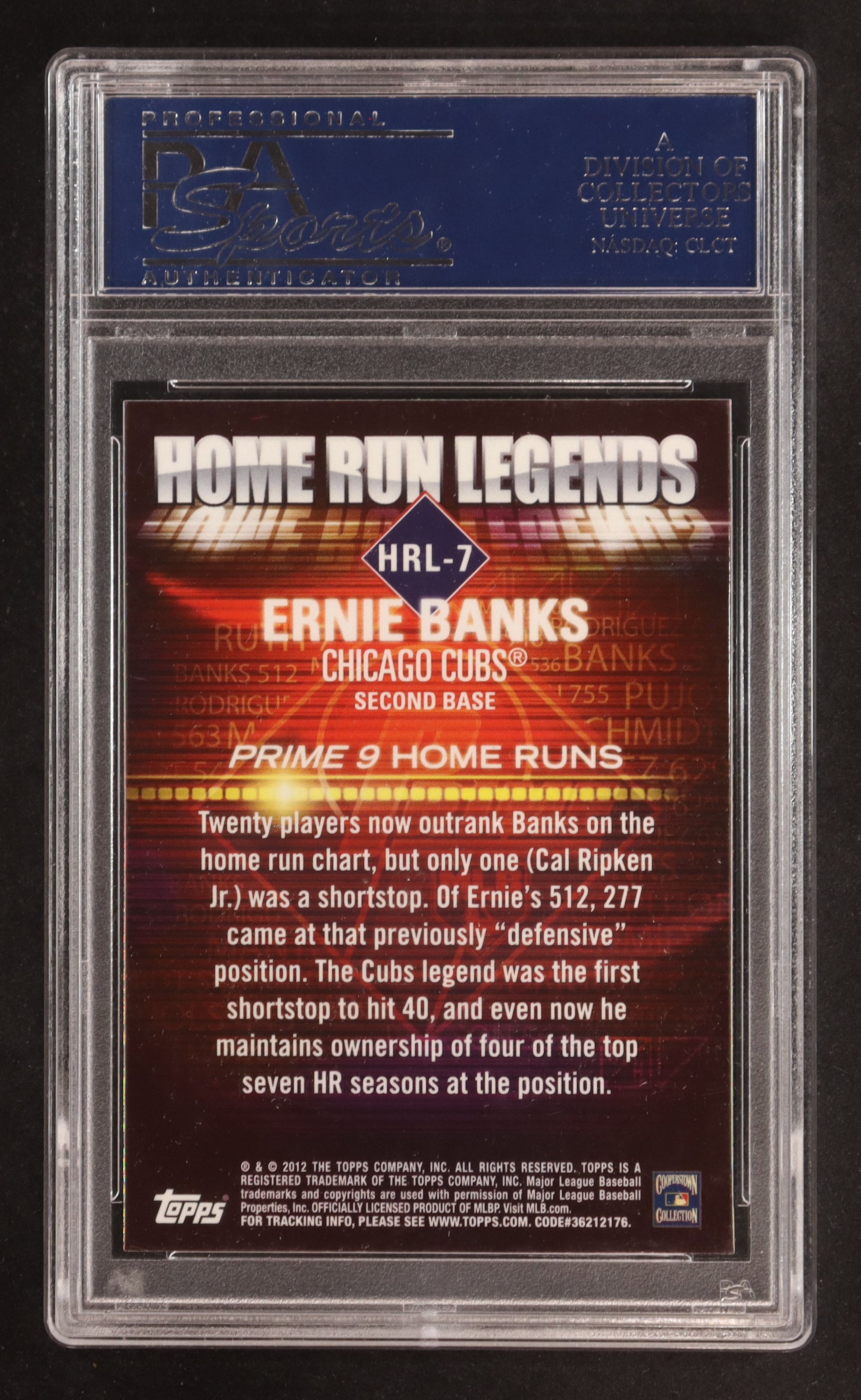 Ernie Banks Signed 2012 Topps Prime Nine Home Run Legends #HRL7 (PSA) at PristineAuction.com Ernie Banks Signed 2012 Topps Prime Nine Home Run Legends #HRL7 (PSA) at PristineAuction.com