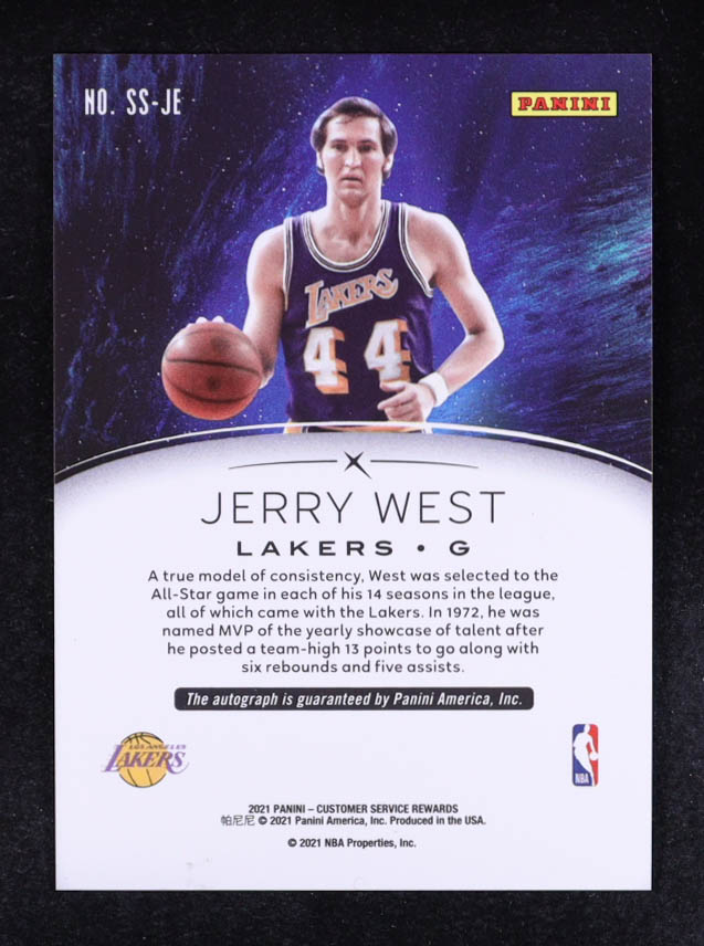 Jerry West 2021 Panini Shining Stars Signatures Gold #SSJE #3/5 at PristineAuction.com Jerry West 2021 Panini Shining Stars Signatures Gold #SSJE #3/5 at PristineAuction.com