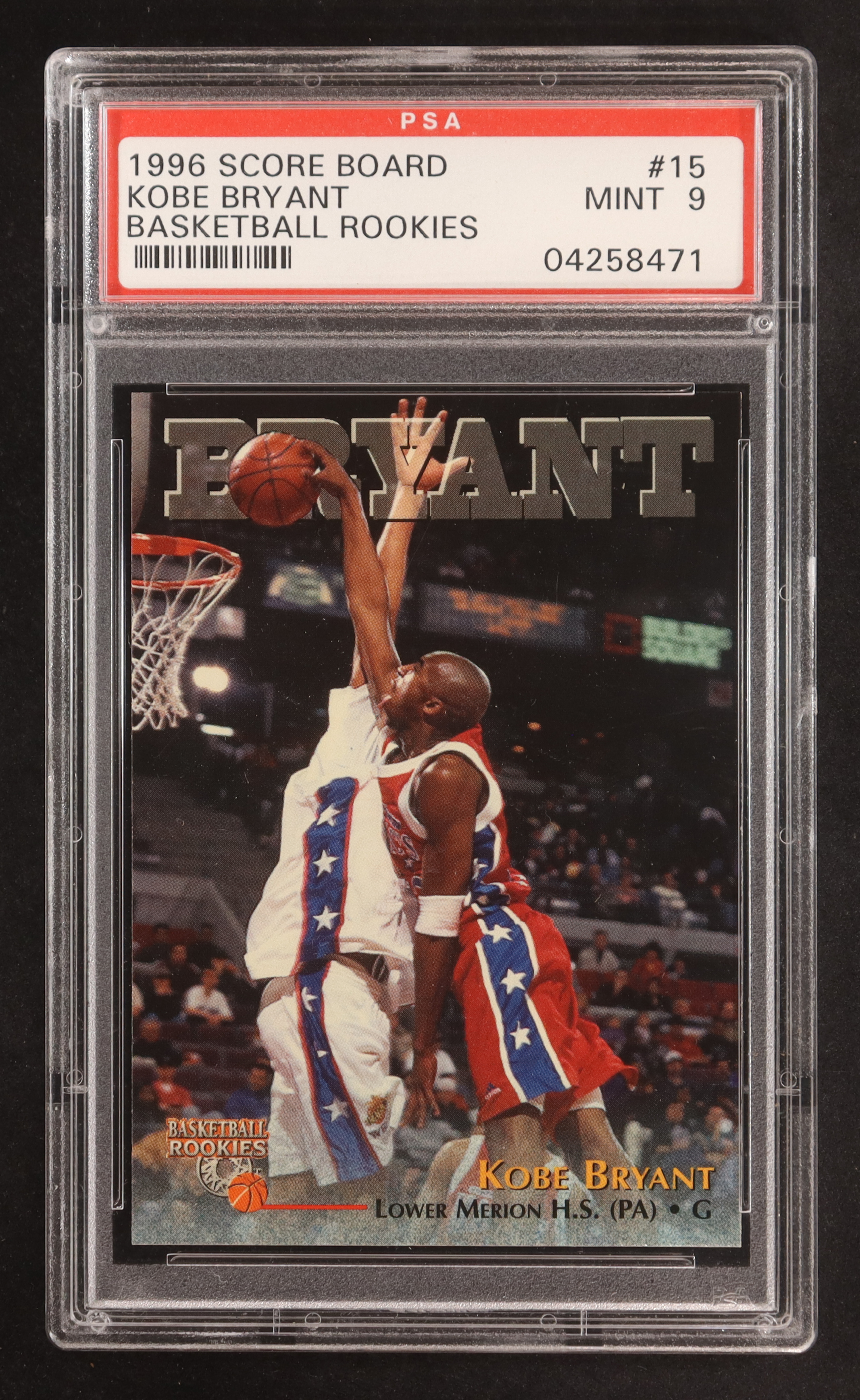 Kobe Bryant 1996 Score Board Rookies #15 RC (PSA 9) at PristineAuction.com Kobe Bryant 1996 Score Board Rookies #15 RC (PSA 9) at PristineAuction.com