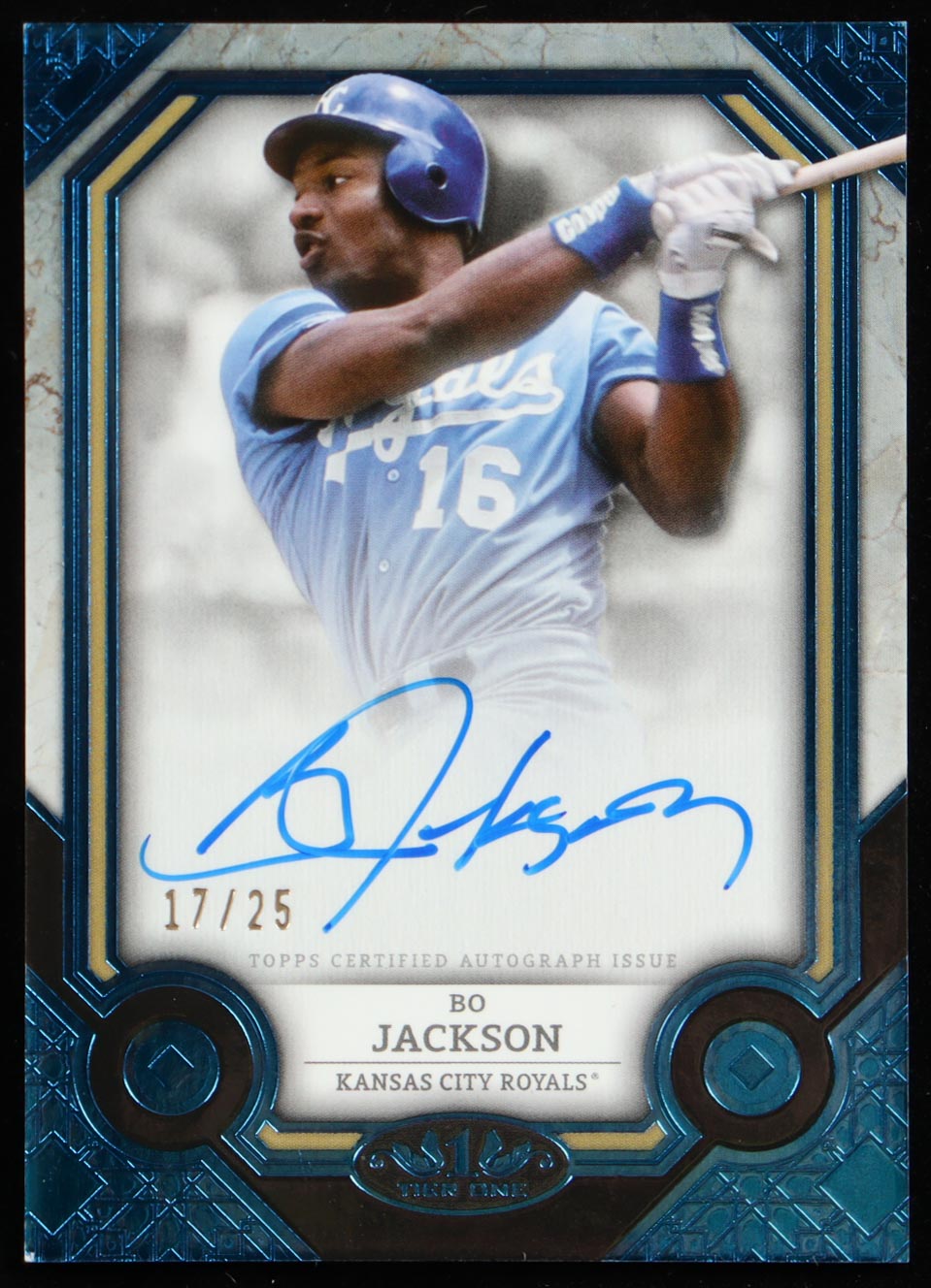 Bo Jackson 2024 Topps Tier One Autographs Blue Foil #T1ABJ #17/25 at PristineAuction.com Bo Jackson 2024 Topps Tier One Autographs Blue Foil #T1ABJ #17/25 at PristineAuction.com