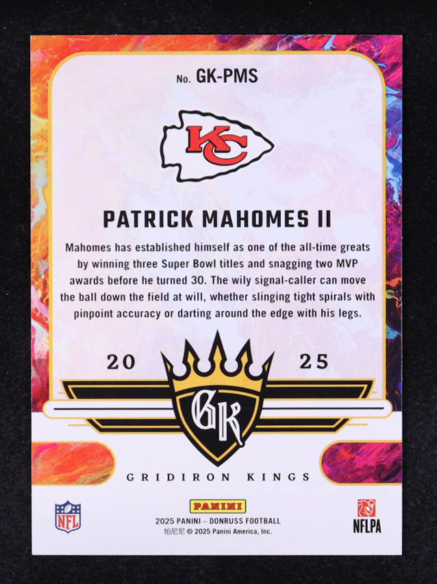 Patrick Mahomes II 2025 Donruss Gridiron Kings #2 at PristineAuction.com Patrick Mahomes II 2025 Donruss Gridiron Kings #2 at PristineAuction.com