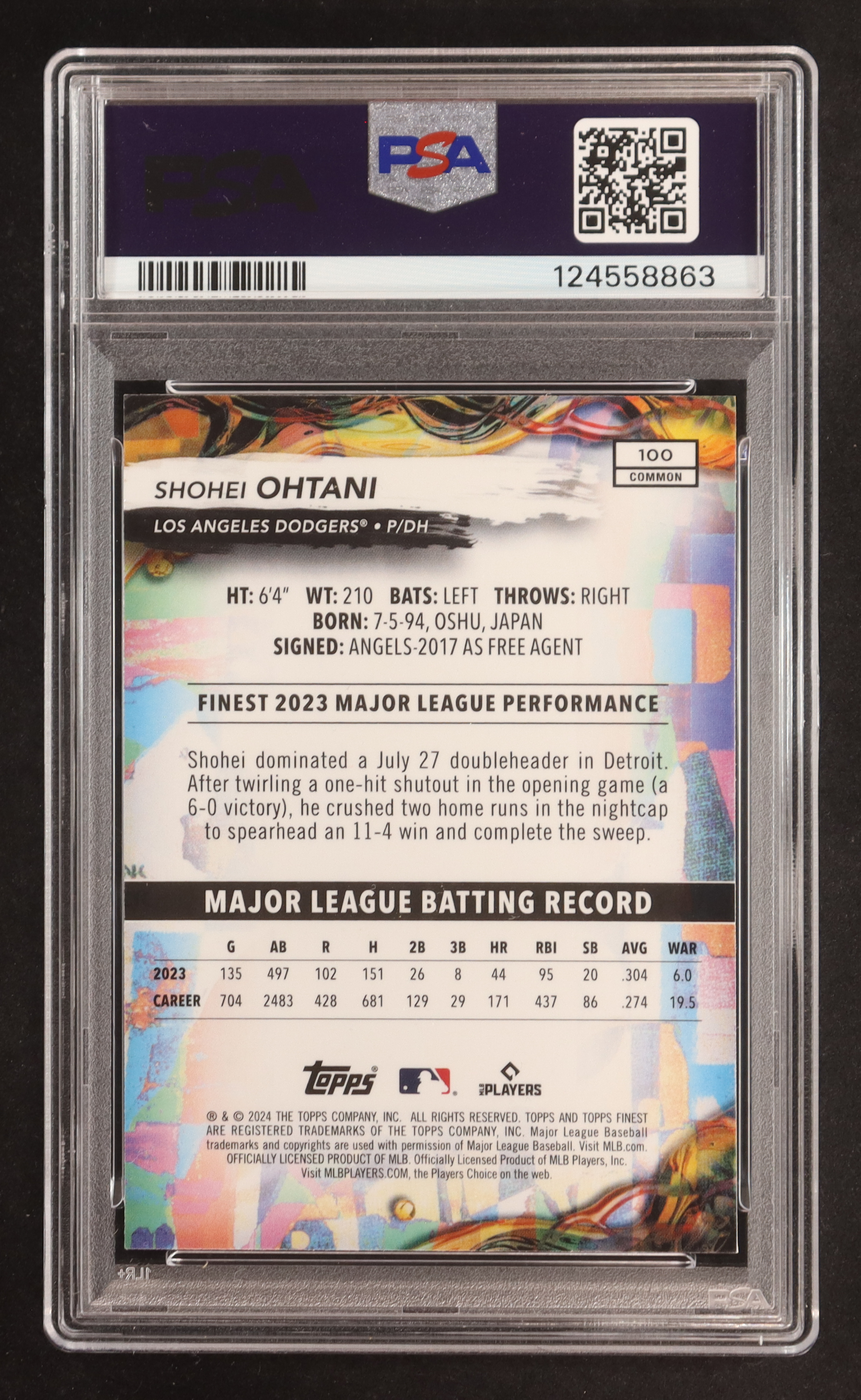 Shohei Ohtani 2024 Finest Checkerboard Refractors #100 (PSA 9) at PristineAuction.com Shohei Ohtani 2024 Finest Checkerboard Refractors #100 (PSA 9) at PristineAuction.com