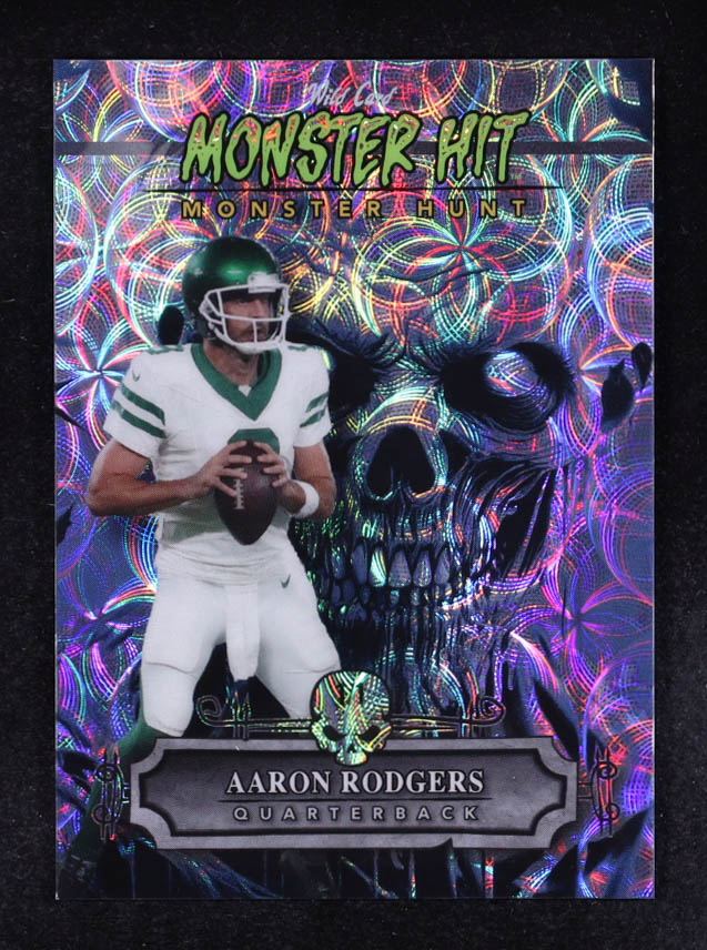 Aaron Rodgers 2024 Wild Card Monster Hit Monster Hunt Zombie Platinum Kaleidoscope #MHZ-AR #1/1 at PristineAuction.com Aaron Rodgers 2024 Wild Card Monster Hit Monster Hunt Zombie Platinum Kaleidoscope #MHZ-AR #1/1 at PristineAuction.com