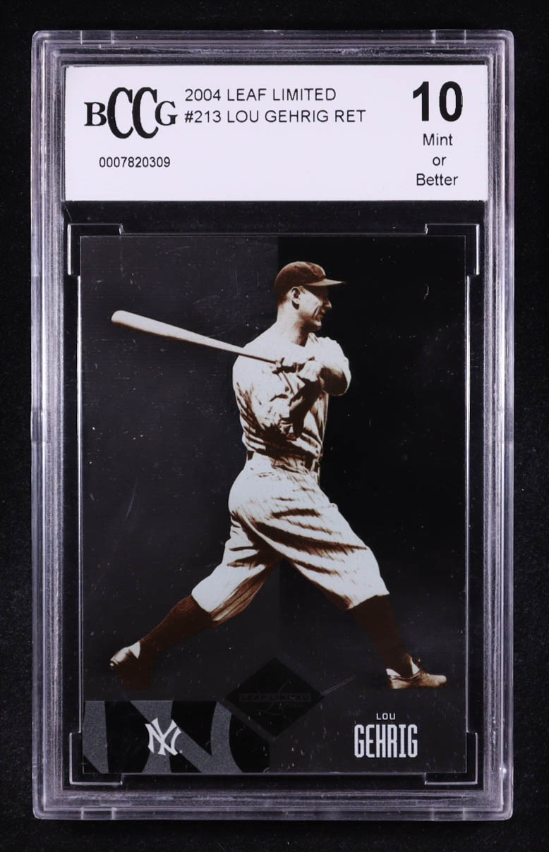 Lou Gehrig 2024 Leaf Limited Ret #213 #348/499 (BCCG 10) at PristineAuction.com Lou Gehrig 2024 Leaf Limited Ret #213 #348/499 (BCCG 10) at PristineAuction.com