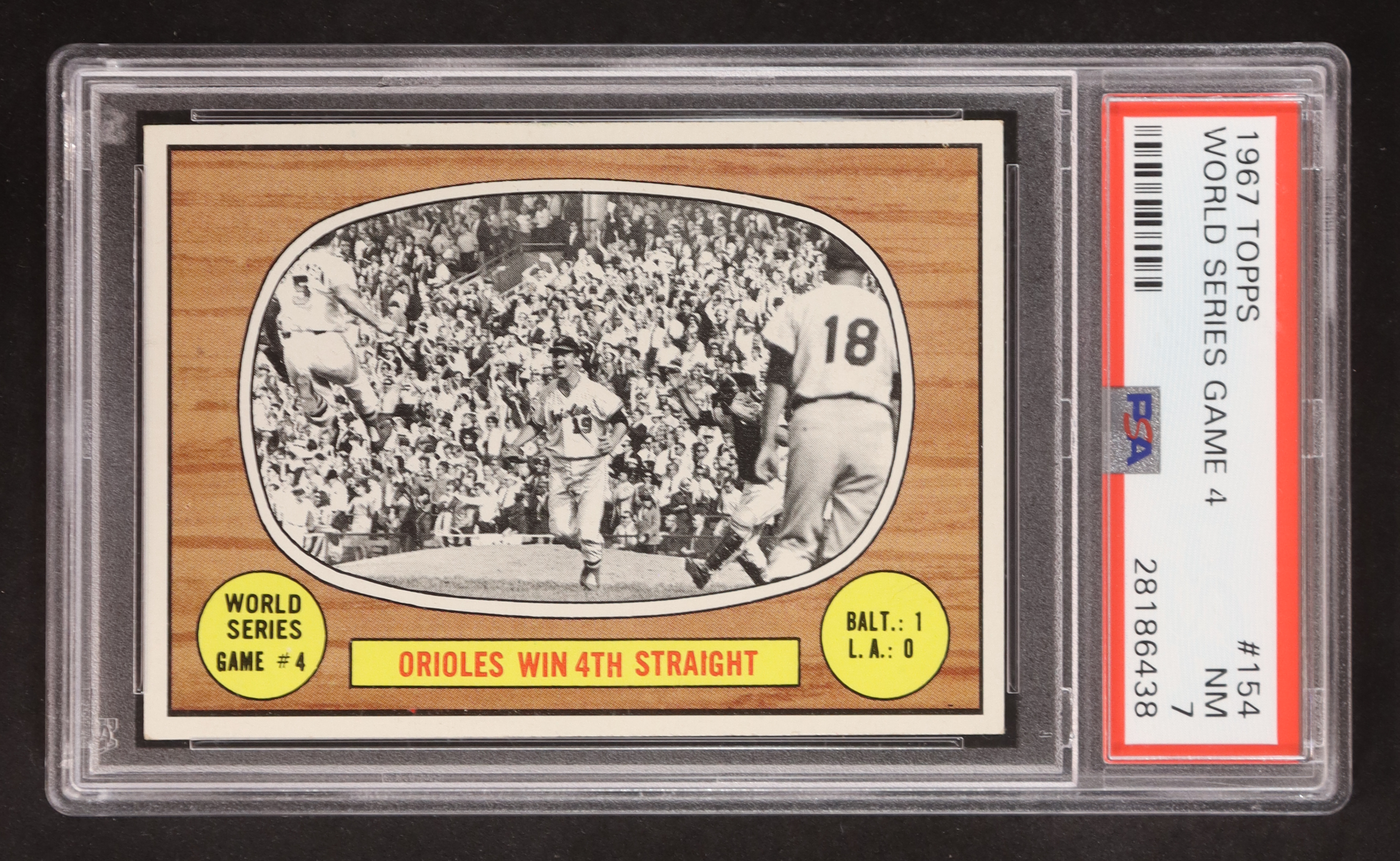 Frank Robinson / Dave McNally 1967 Topps #154 World Series Game 4 (PSA 7) at PristineAuction.com Frank Robinson / Dave McNally 1967 Topps #154 World Series Game 4 (PSA 7) at PristineAuction.com