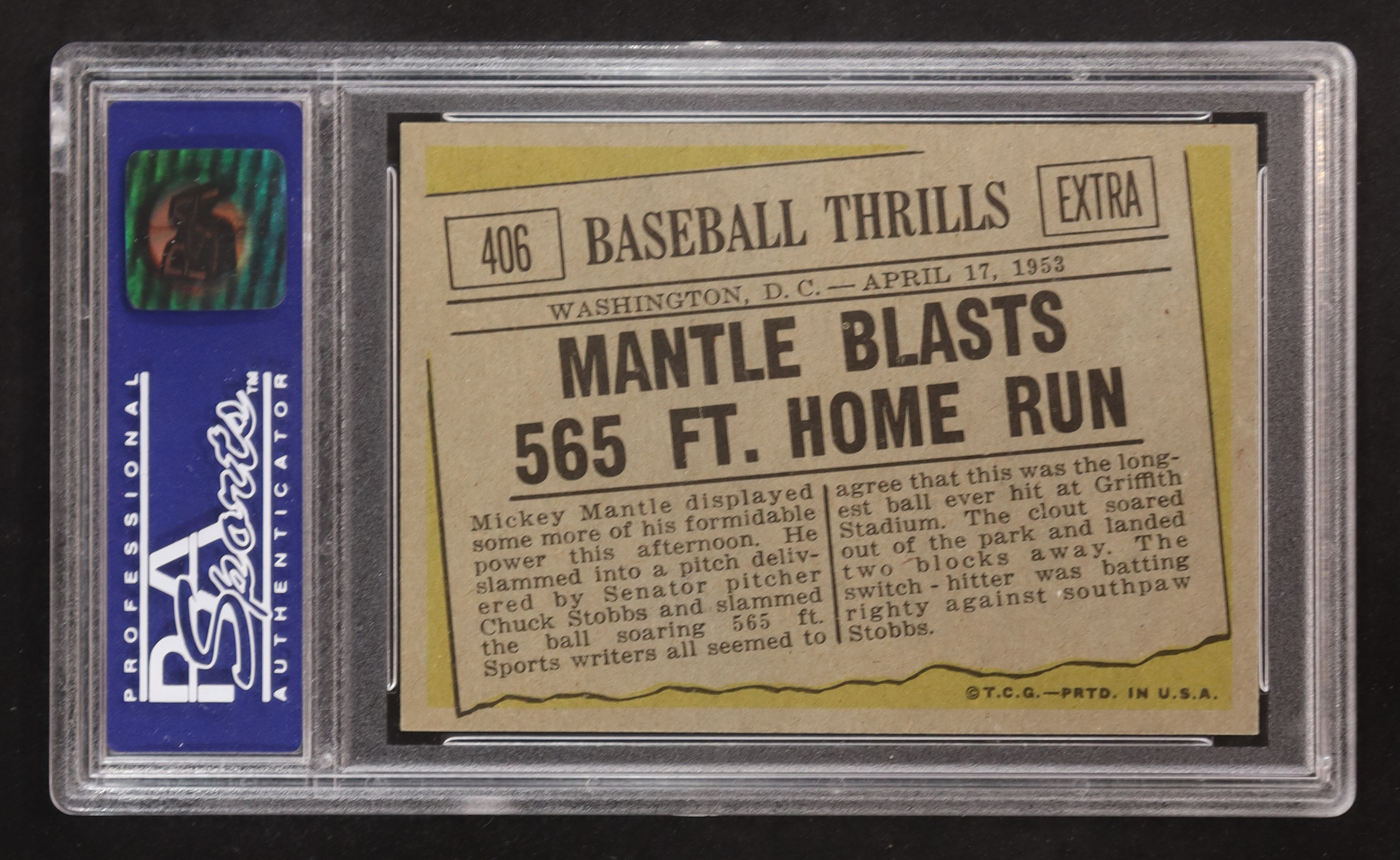 Mickey Mantle 1961 Topps #406 / 565 HR (PSA 8) at PristineAuction.com Mickey Mantle 1961 Topps #406 / 565 HR (PSA 8) at PristineAuction.com