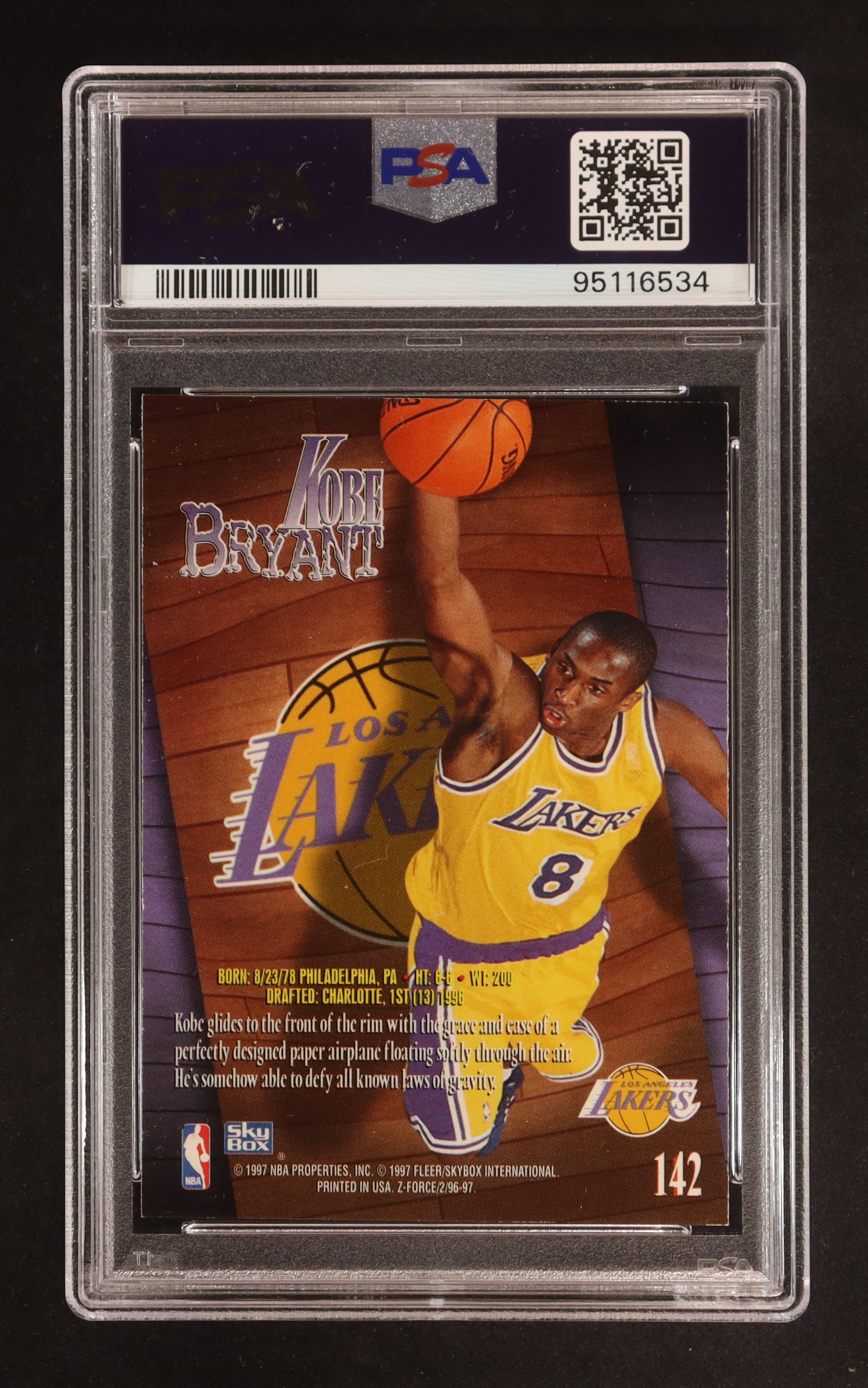 Kobe Bryant 1996-97 Z-Force #142 RC (PSA 8) at PristineAuction.com Kobe Bryant 1996-97 Z-Force #142 RC (PSA 8) at PristineAuction.com