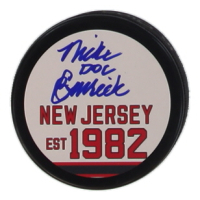 Mike Emrick Signed Devils Logo Hockey Puck (JSA) at PristineAuction.com