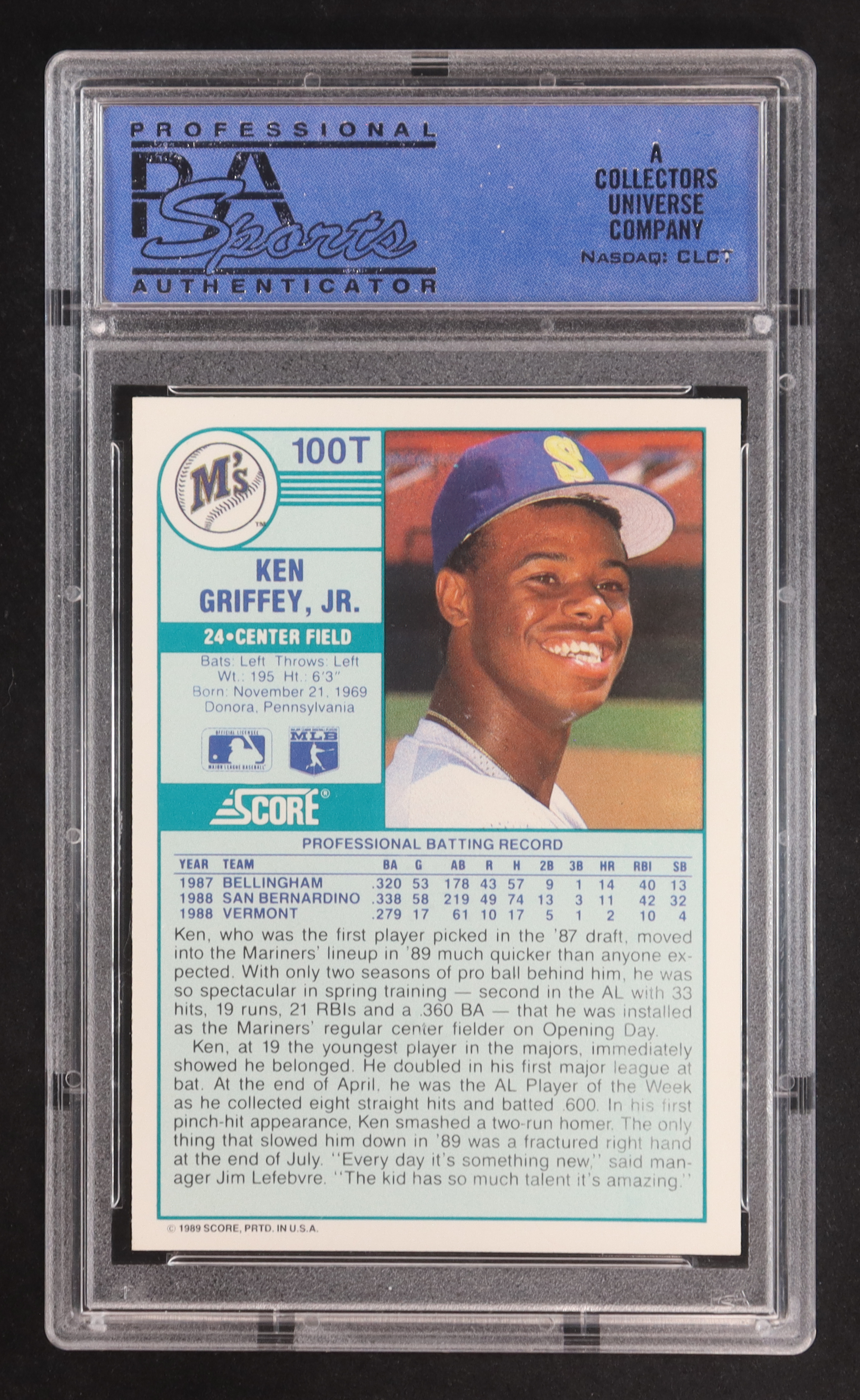 Ken Griffey Jr. 1989 Score/Traded #100T RC (PSA 9) at PristineAuction.com Ken Griffey Jr. 1989 Score/Traded #100T RC (PSA 9) at PristineAuction.com
