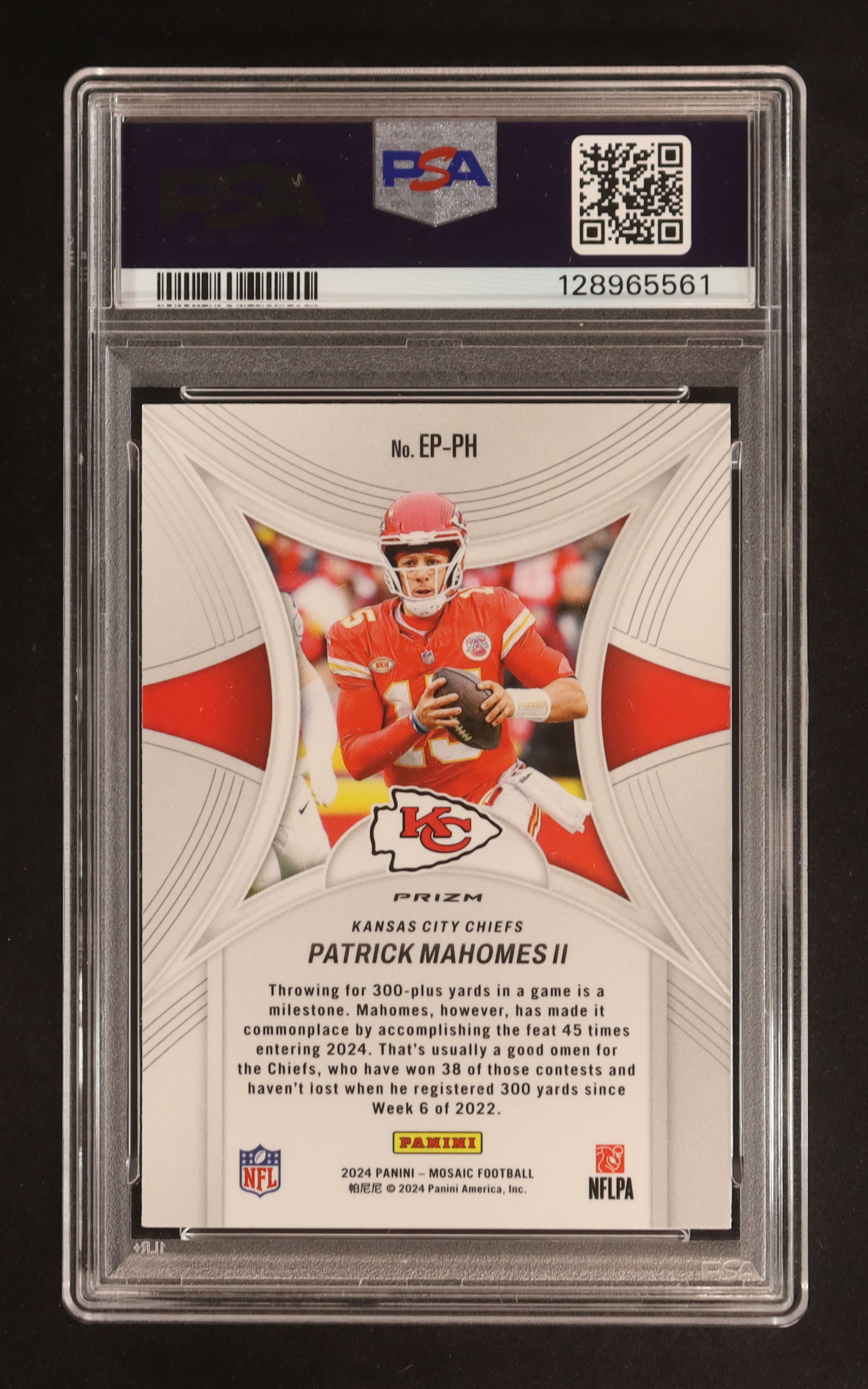 Patrick Mahomes II 2024 Panini Mosaic Epic Performers Mosaic Green #1 (PSA 10) at PristineAuction.com Patrick Mahomes II 2024 Panini Mosaic Epic Performers Mosaic Green #1 (PSA 10) at PristineAuction.com