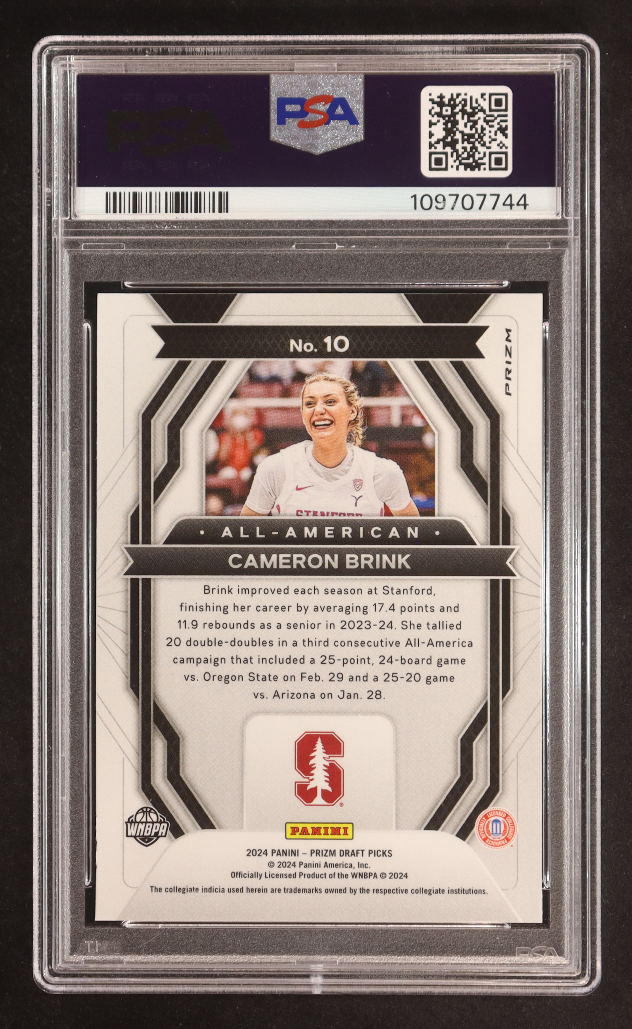 Cameron Brink 2024-25 Panini Prizm Draft Picks All-American Prizms Orange Ice #10 RC (PSA 9) at PristineAuction.com Cameron Brink 2024-25 Panini Prizm Draft Picks All-American Prizms Orange Ice #10 RC (PSA 9) at PristineAuction.com