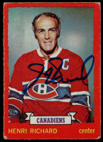 Henri Richard Signed 1973 Topps Hockey #87 (JSA) at PristineAuction.com