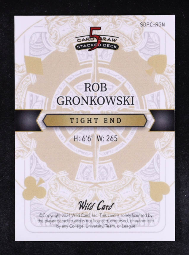 Rob Gronkowski 2024 Wild Card 5 Card Draw Stacked Deck Ten Of Clubs Black Mosaic #SDPC-RGN #1/1 at PristineAuction.com Rob Gronkowski 2024 Wild Card 5 Card Draw Stacked Deck Ten Of Clubs Black Mosaic #SDPC-RGN #1/1 at PristineAuction.com