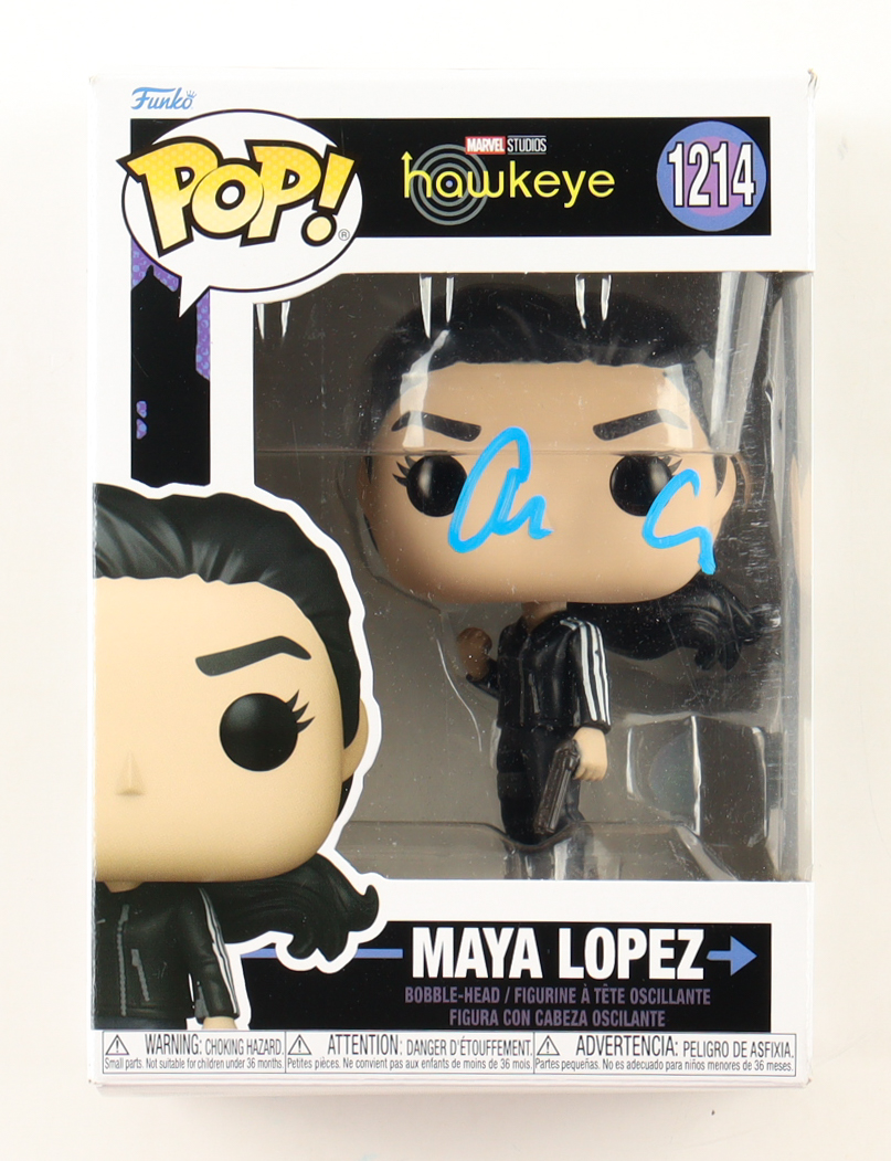 Alaqua Cox Signed "Hawkeye" #1214 Maya Lopez Bobble-Head Funko Pop! Vinyl Figure (Beckett) at PristineAuction.com Alaqua Cox Signed "Hawkeye" #1214 Maya Lopez Bobble-Head Funko Pop! Vinyl Figure (Beckett) at PristineAuction.com