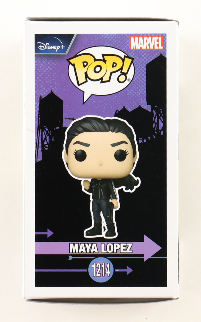 Alaqua Cox Signed "Hawkeye" #1214 Maya Lopez Bobble-Head Funko Pop! Vinyl Figure (Beckett) at PristineAuction.com Alaqua Cox Signed "Hawkeye" #1214 Maya Lopez Bobble-Head Funko Pop! Vinyl Figure (Beckett) at PristineAuction.com