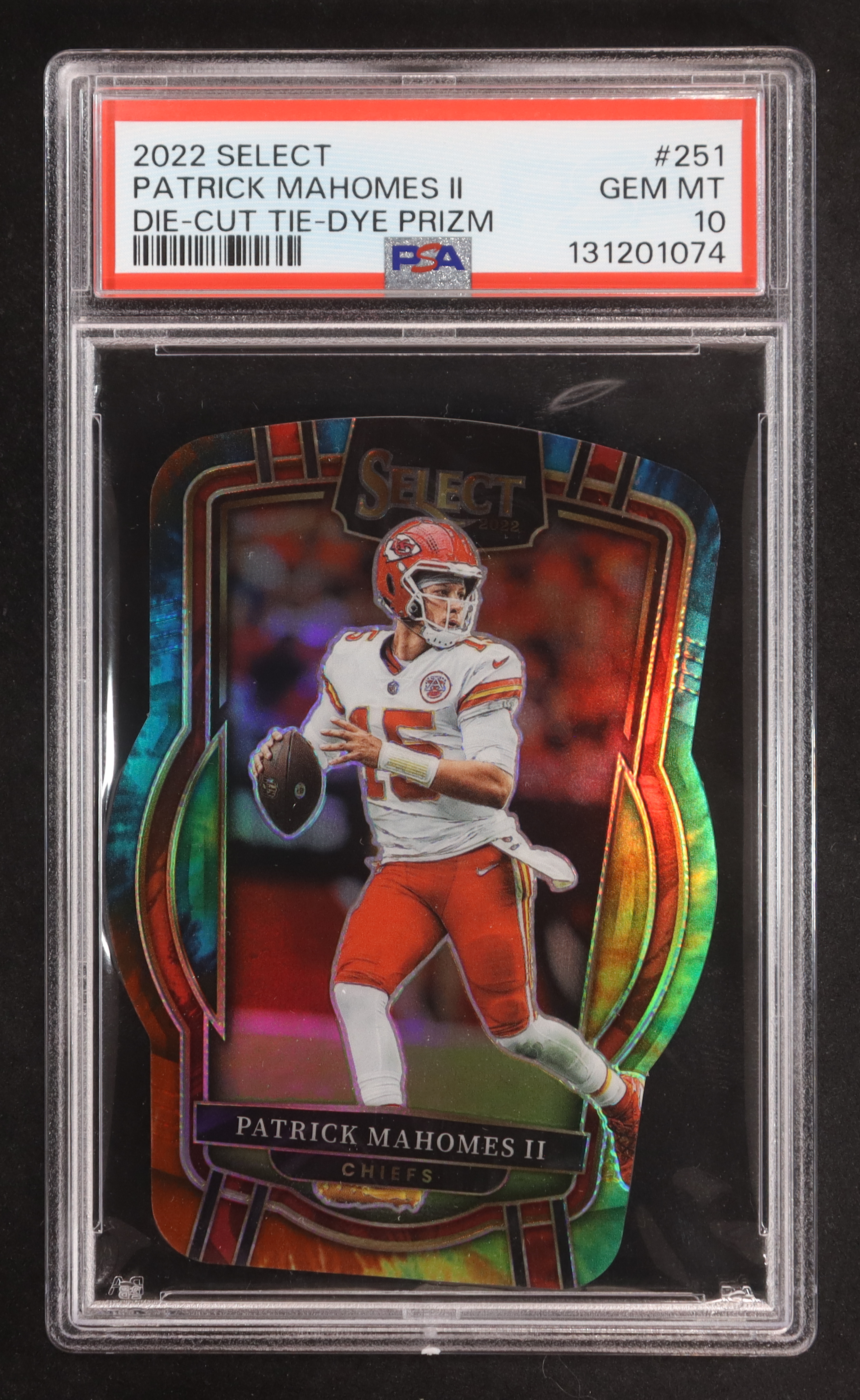Patrick Mahomes II 2022 Select Prizm Tie Dye Die Cut #251 #05/25 (PSA 10) at PristineAuction.com Patrick Mahomes II 2022 Select Prizm Tie Dye Die Cut #251 #05/25 (PSA 10) at PristineAuction.com
