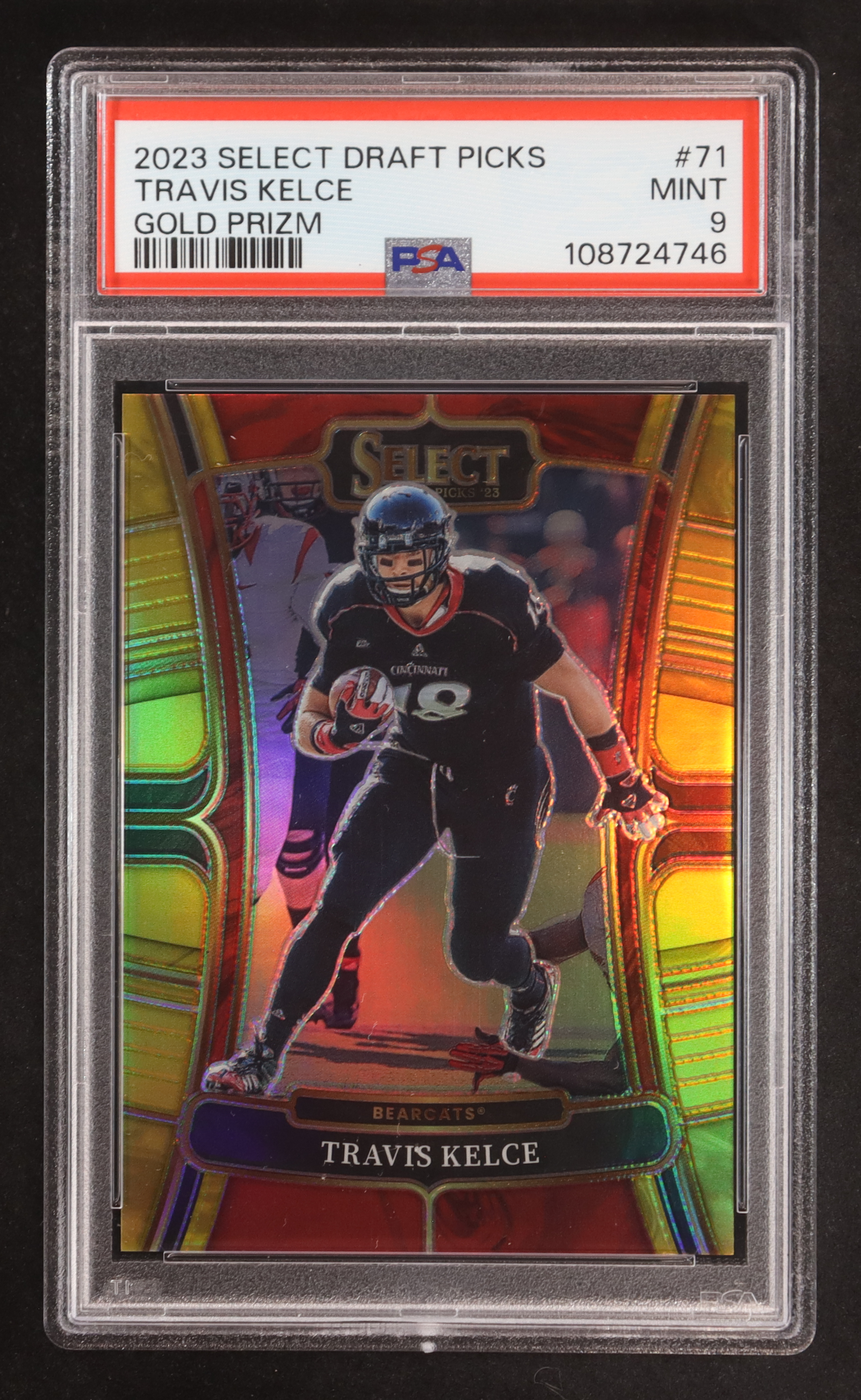Travis Kelce 2023 Select Draft Picks Prizms Gold #71 #01/10 (PSA 9) at PristineAuction.com Travis Kelce 2023 Select Draft Picks Prizms Gold #71 #01/10 (PSA 9) at PristineAuction.com