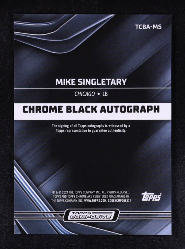 Mike Singletary 2023 Topps Composite Chrome Black Autographs #TCBAMS at PristineAuction.com Mike Singletary 2023 Topps Composite Chrome Black Autographs #TCBAMS at PristineAuction.com