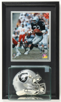 Marcus Allen Signed Custom Framed Photo Display With Raiders Speed Mini Helmet Inscribed "All The Best" & "HOF 03" (Beckett) at PristineAuction.com