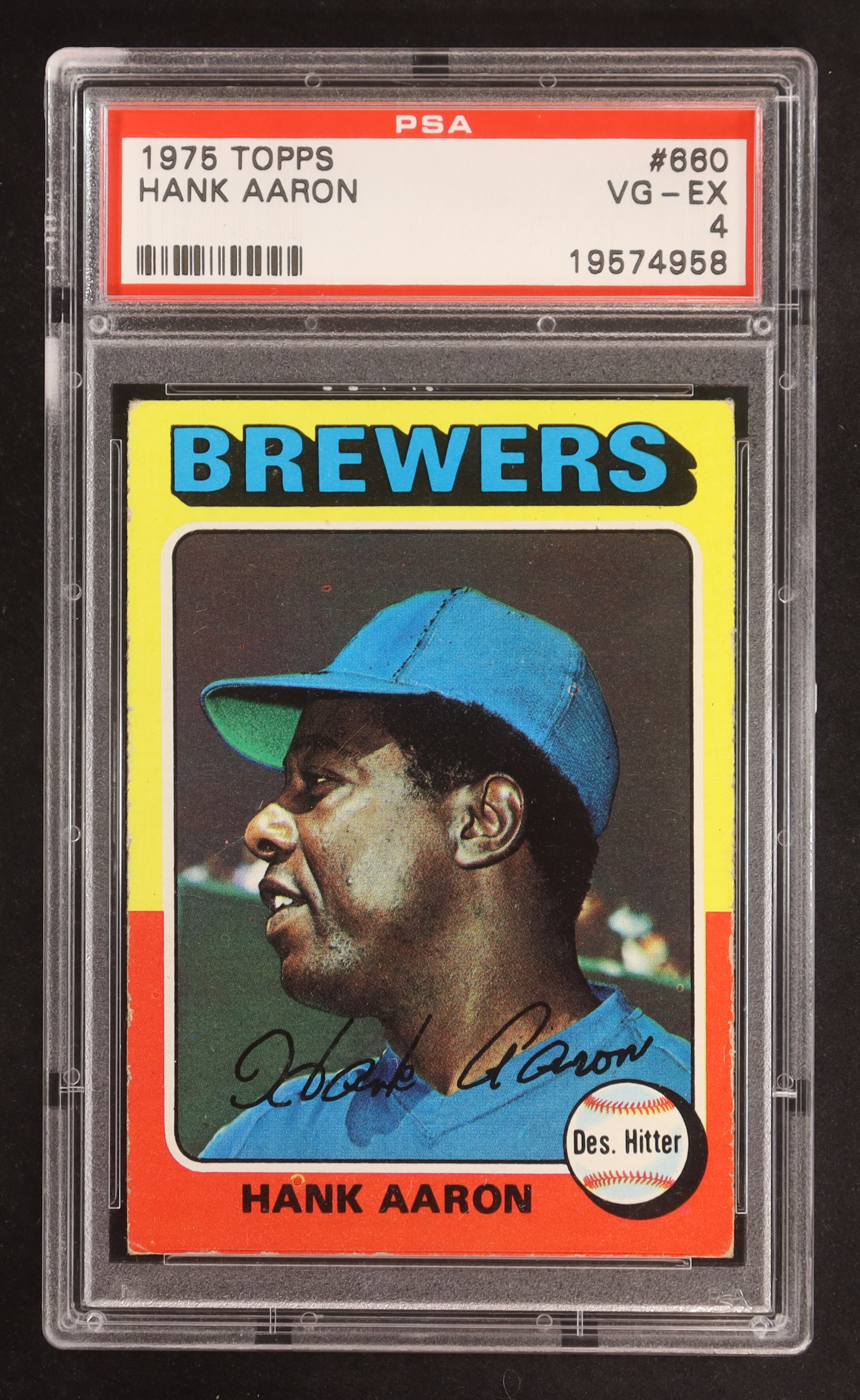 Hank Aaron 1975 Topps #660 (PSA 4) at PristineAuction.com Hank Aaron 1975 Topps #660 (PSA 4) at PristineAuction.com