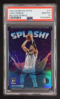 Luka Doncic 2022-23 Donruss Optic Splash! Purple #11 (PSA 10) at PristineAuction.com