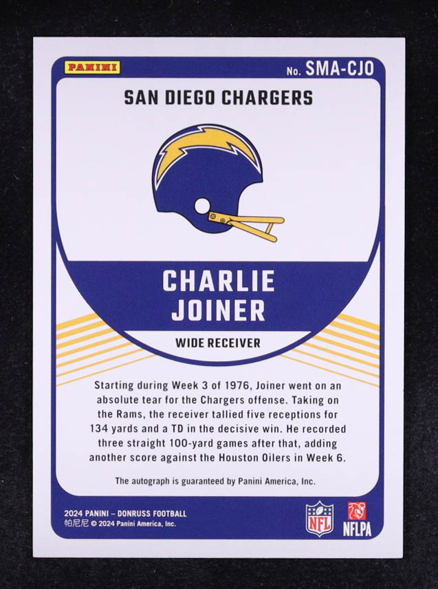 Charlie Joiner 2020 Donruss Signature Marks Blue #17 #44/50 at PristineAuction.com Charlie Joiner 2020 Donruss Signature Marks Blue #17 #44/50 at PristineAuction.com