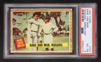 Babe with Mgr. Huggins 1962 Topps #137A Babe Ruth Special 3 / Green Tint (PSA 4) at PristineAuction.com