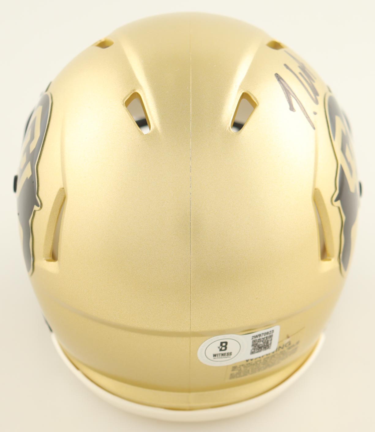 Travis Hunter Signed Colorado Buffaloes Speed Mini Helmet (Beckett) at PristineAuction.com Travis Hunter Signed Colorado Buffaloes Speed Mini Helmet (Beckett) at PristineAuction.com