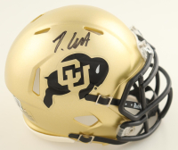 Travis Hunter Signed Colorado Buffaloes Speed Mini Helmet (Beckett) at PristineAuction.com