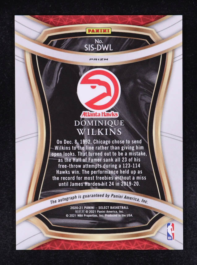 Dominique Wilkins 2020-21 Select Signature Selections #18 at PristineAuction.com Dominique Wilkins 2020-21 Select Signature Selections #18 at PristineAuction.com