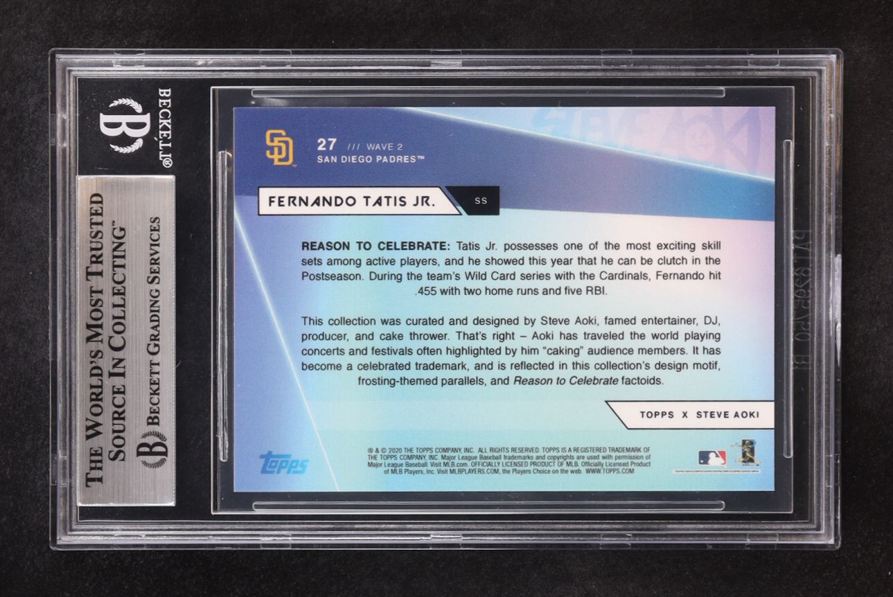 Fernando Tatis Jr. Signed 2020 Topps x Steve Aoki #27 (BGS) at PristineAuction.com Fernando Tatis Jr. Signed 2020 Topps x Steve Aoki #27 (BGS) at PristineAuction.com