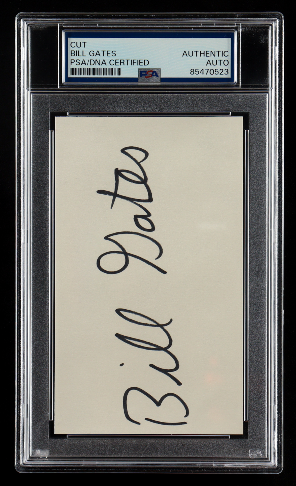 Bill Gates Signed 3x5 Cut (PSA) at PristineAuction.com Bill Gates Signed 3x5 Cut (PSA) at PristineAuction.com