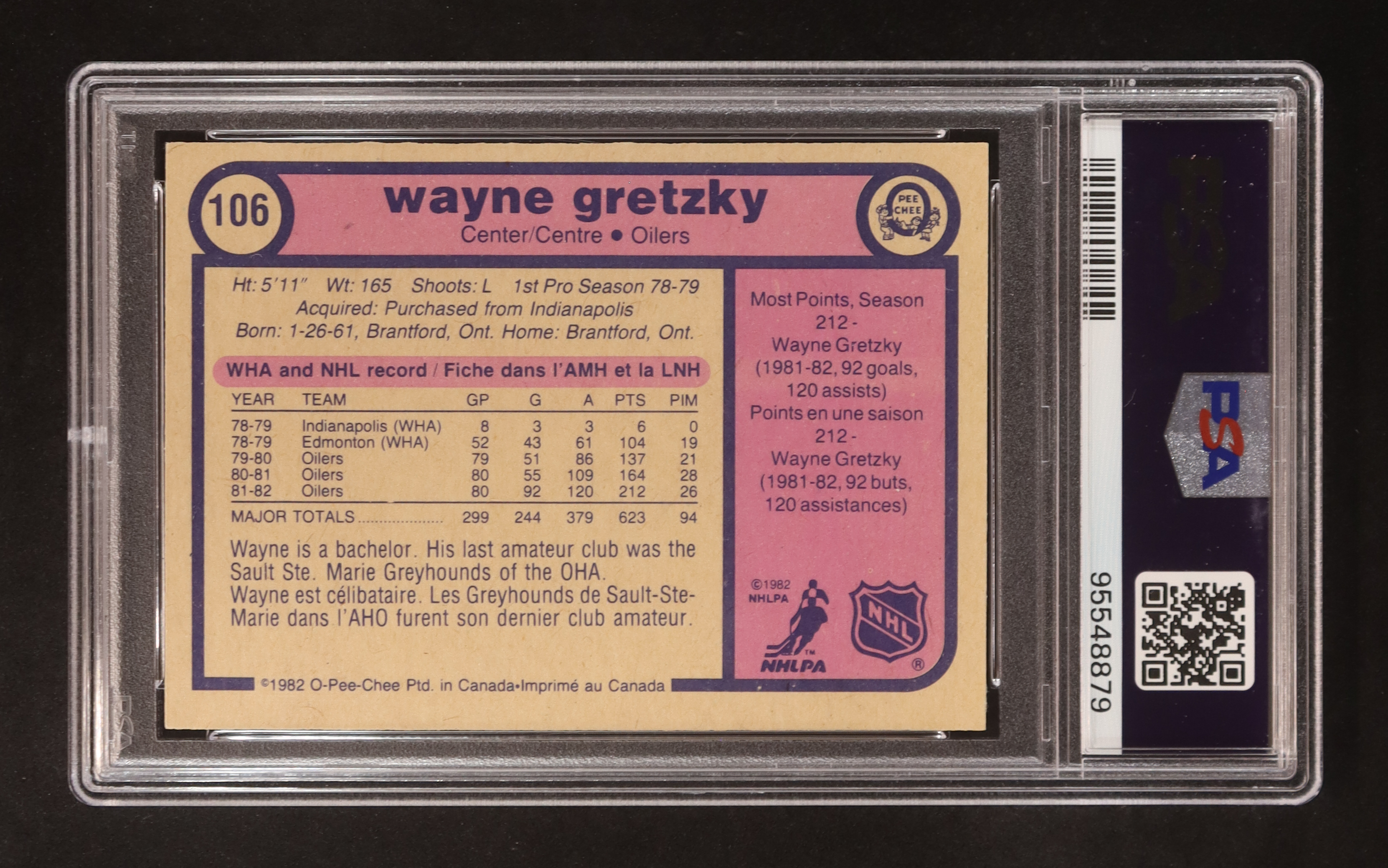 Wayne Gretzky 1982-83 O-Pee-Chee #106 (PSA 6) at PristineAuction.com Wayne Gretzky 1982-83 O-Pee-Chee #106 (PSA 6) at PristineAuction.com