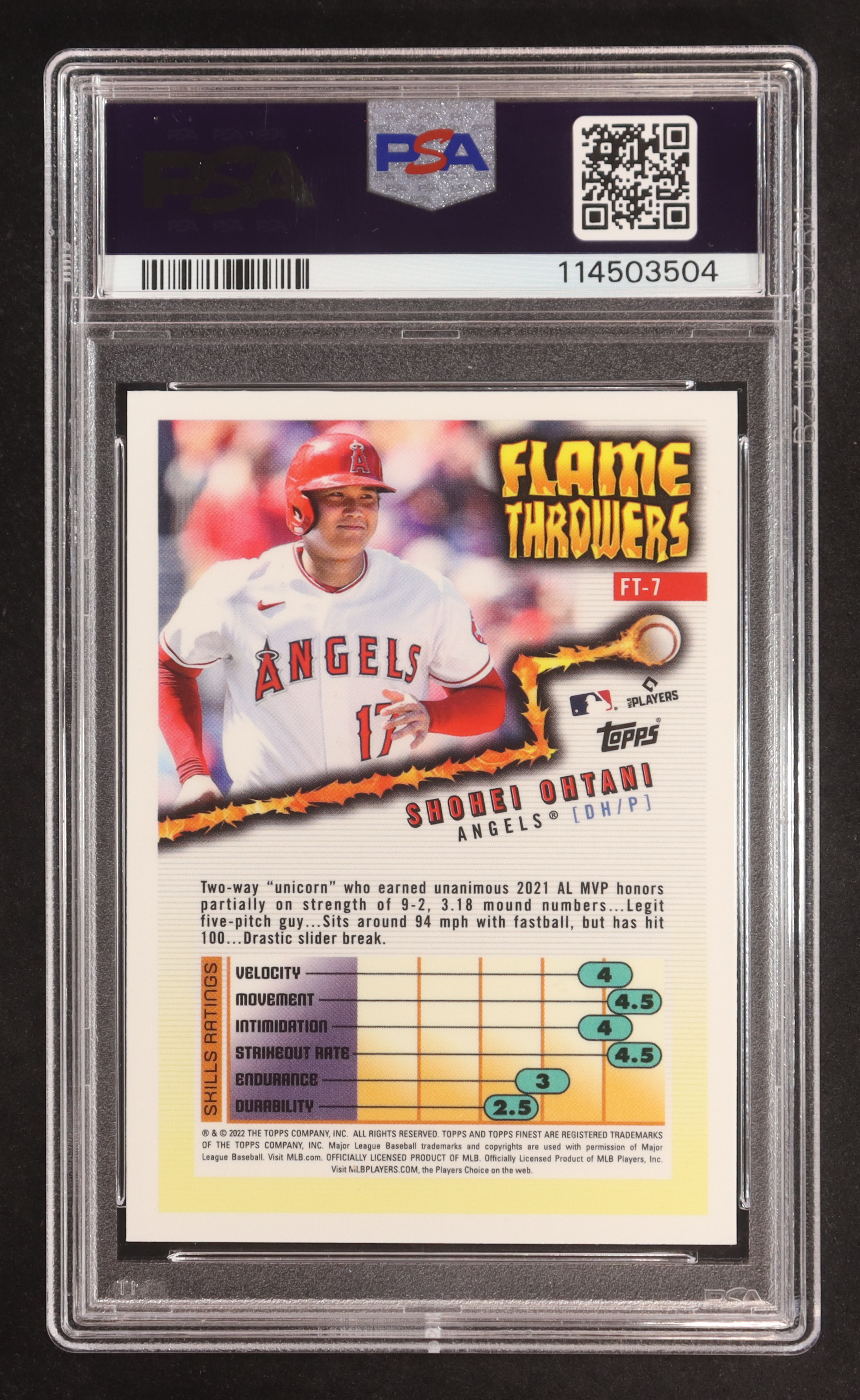 Shohei Ohtani 2022 Finest Flashbacks Flame Throwers Refractors #FT7 (PSA 9) at PristineAuction.com Shohei Ohtani 2022 Finest Flashbacks Flame Throwers Refractors #FT7 (PSA 9) at PristineAuction.com