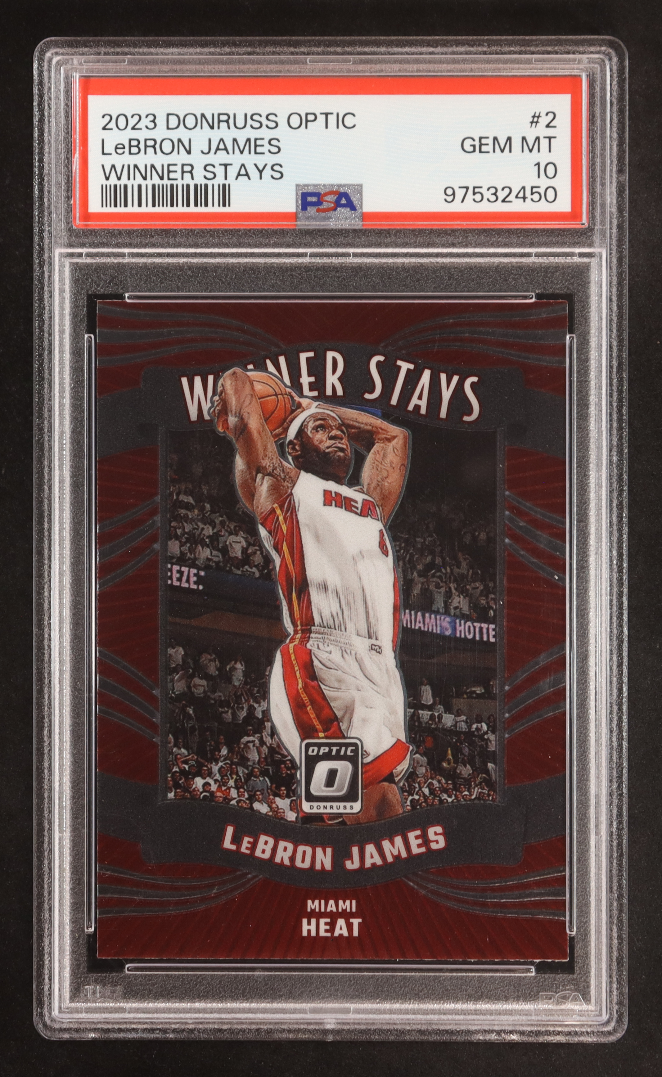LeBron James 2023-24 Donruss Optic Winner Stays #2 (PSA 10) at PristineAuction.com LeBron James 2023-24 Donruss Optic Winner Stays #2 (PSA 10) at PristineAuction.com