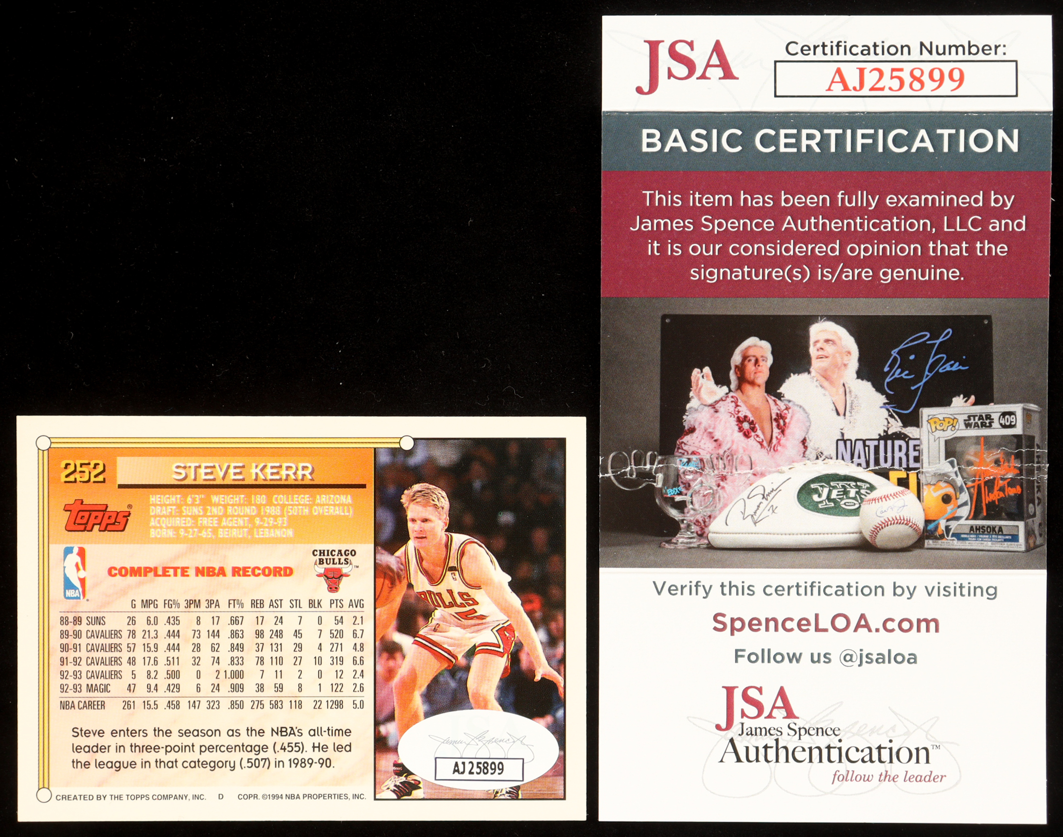 Steve Kerr Signed 1994 Topps Gold Basketball #252 (JSA) at PristineAuction.com Steve Kerr Signed 1994 Topps Gold Basketball #252 (JSA) at PristineAuction.com