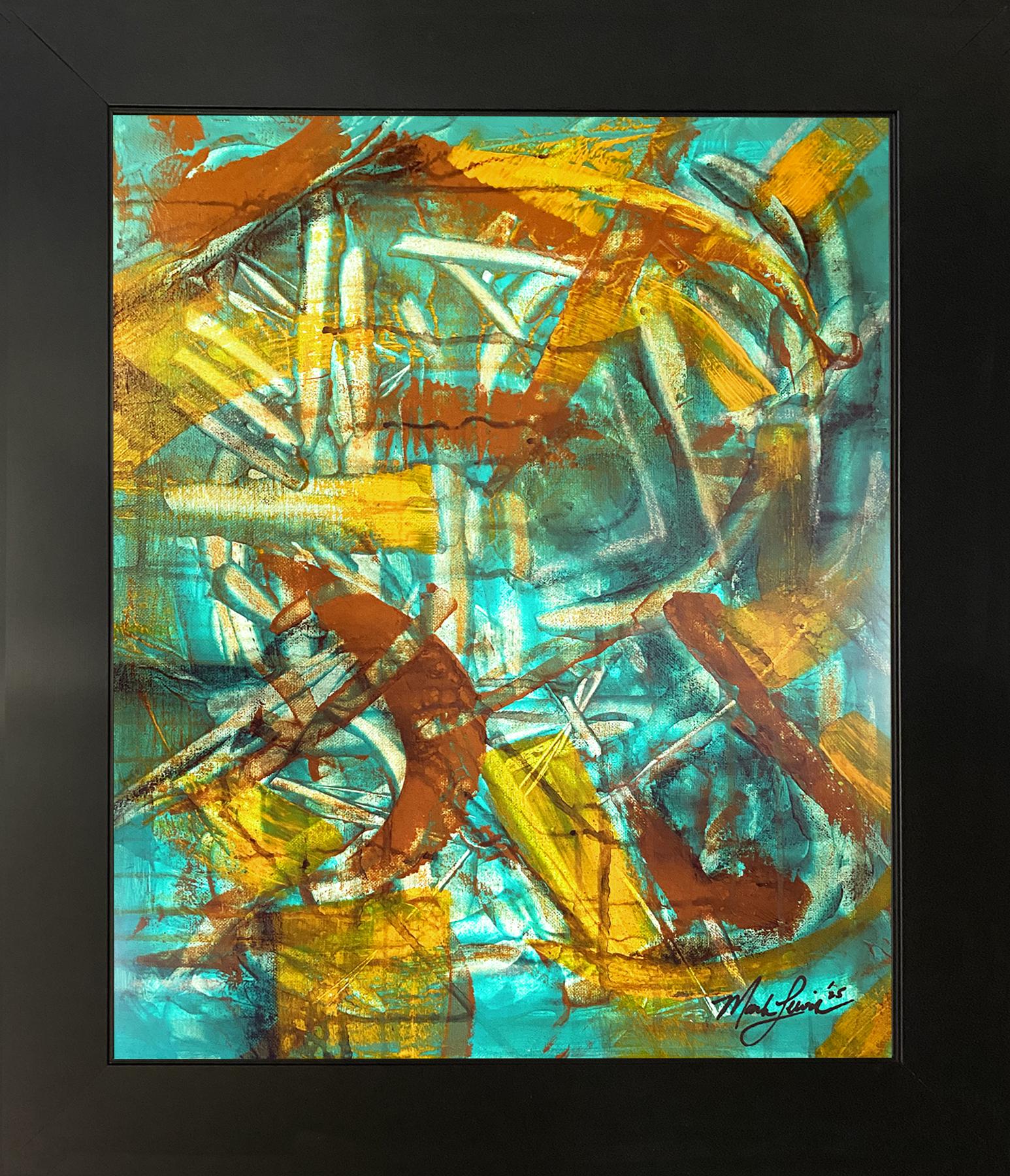 Mark Lewis Custom Framed Original Painting On Canvas #061-25 (Lewis) at PristineAuction.com Mark Lewis Custom Framed Original Painting On Canvas #061-25 (Lewis) at PristineAuction.com