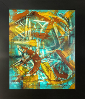 Mark Lewis Custom Framed Original Painting On Canvas #061-25 (Lewis) at PristineAuction.com