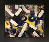 Mark Lewis Custom Framed Original Painting On Canvas #062-25 (Lewis) at PristineAuction.com