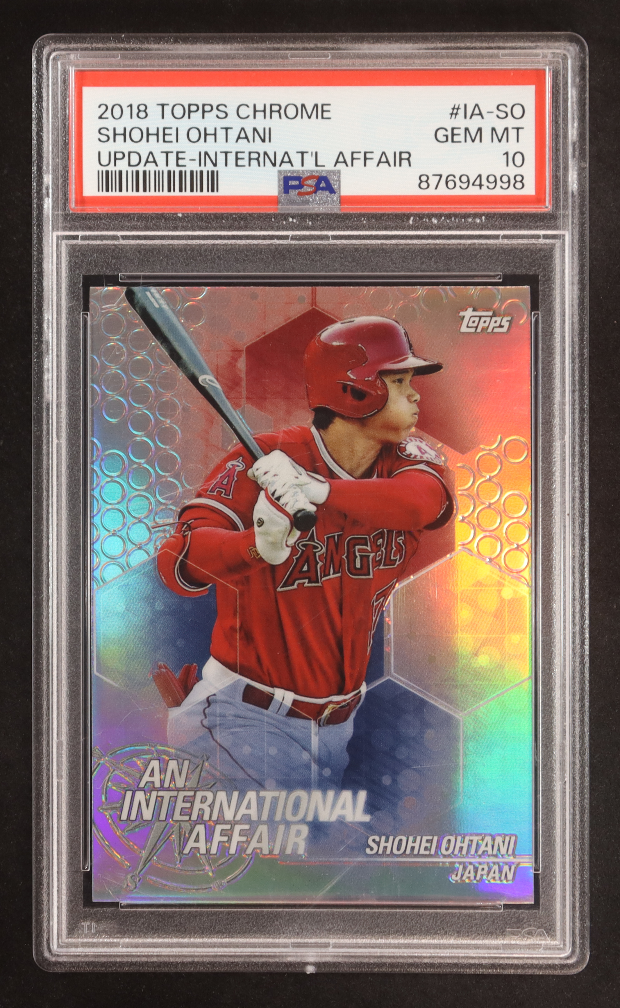 Shohei Ohtani 2018 Topps Chrome Update An International Affair #IASO RC (PSA 10) at PristineAuction.com Shohei Ohtani 2018 Topps Chrome Update An International Affair #IASO RC (PSA 10) at PristineAuction.com