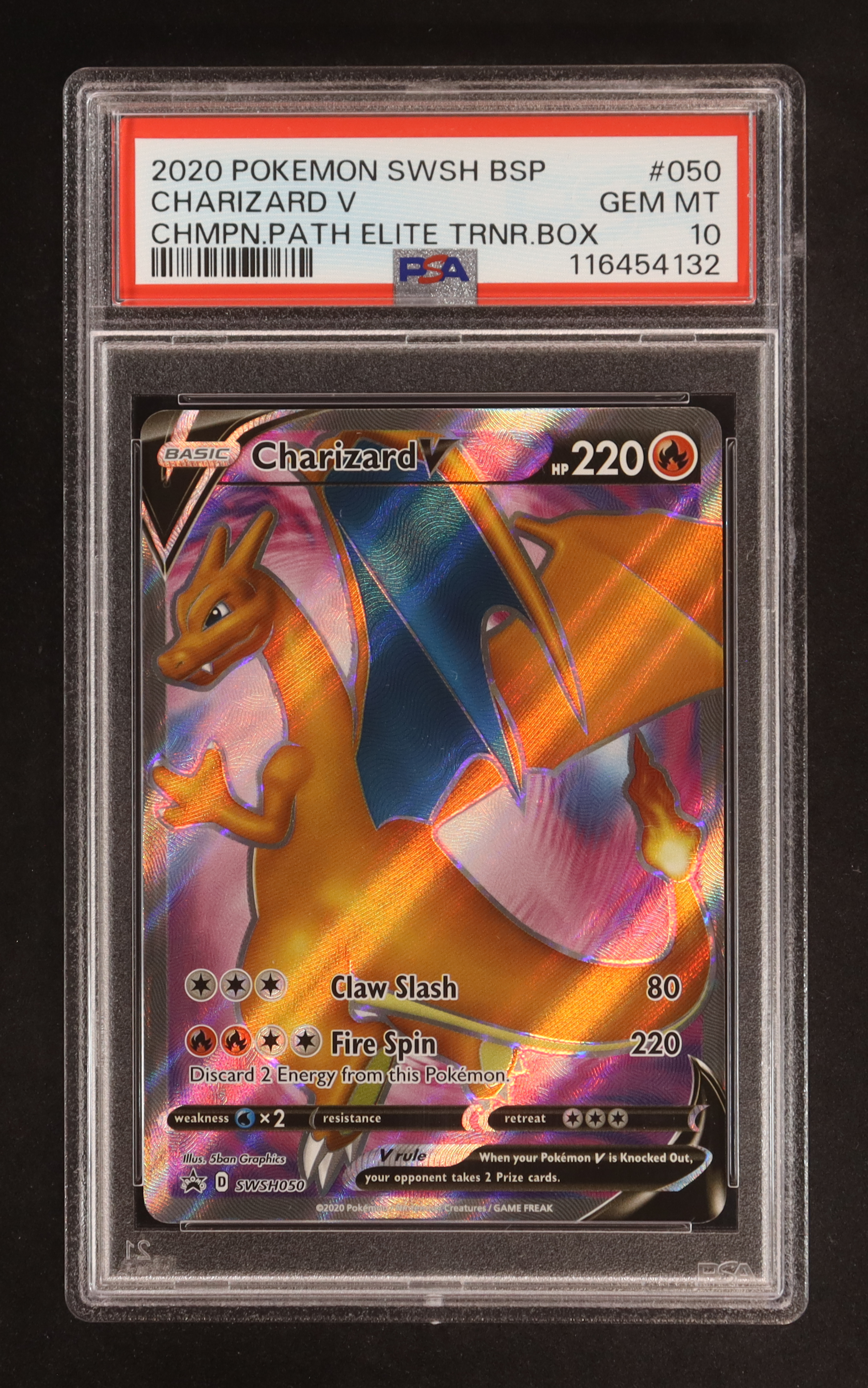 Charizard V 2020 Pokemon TCG Sword & Shield Black Star Promos #SWSH050 (PSA 10) at PristineAuction.com Charizard V 2020 Pokemon TCG Sword & Shield Black Star Promos #SWSH050 (PSA 10) at PristineAuction.com