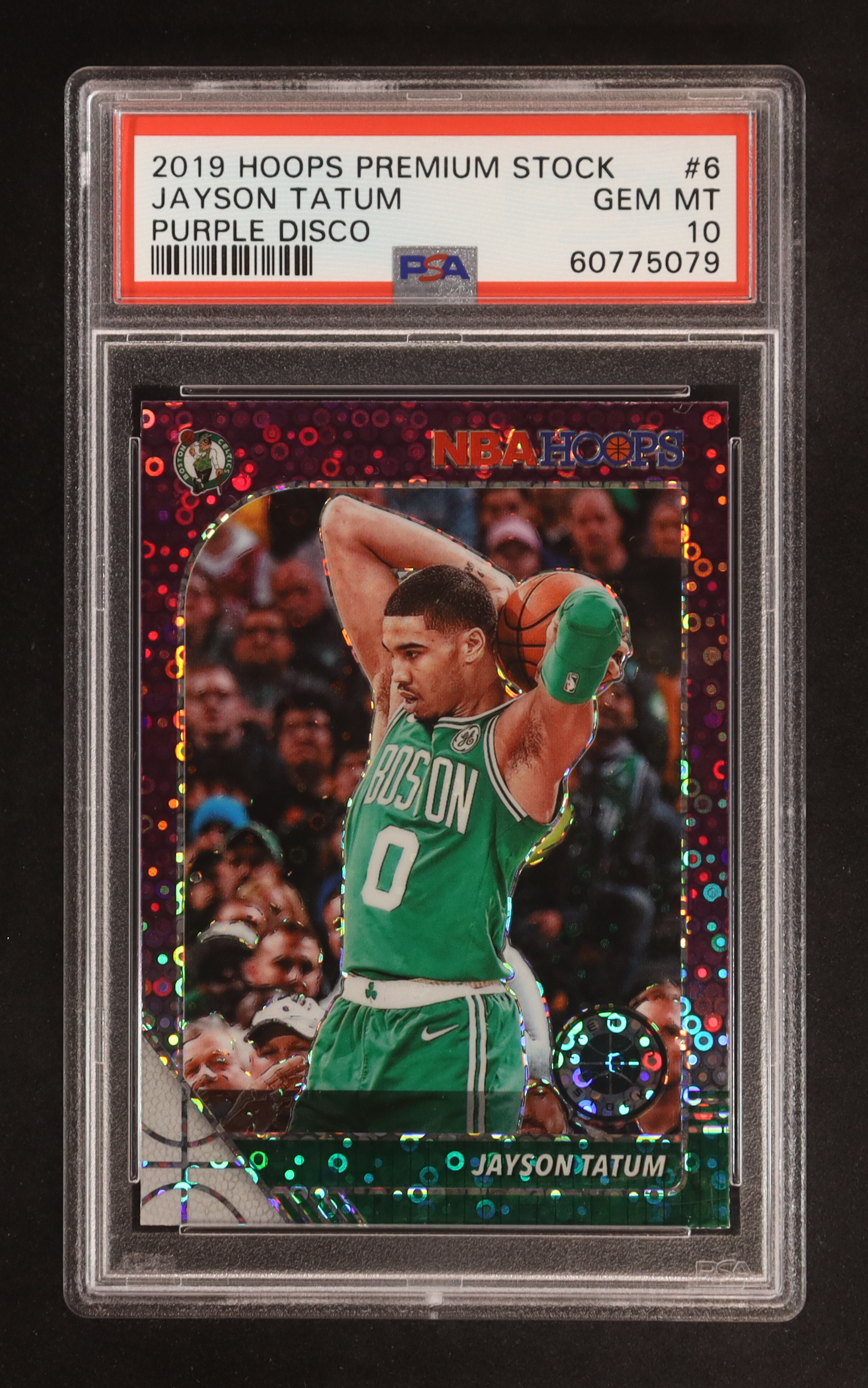 Jayson Tatum 2019-20 Hoops Premium Stock Prizms Purple Disco #6 (PSA 10) at PristineAuction.com Jayson Tatum 2019-20 Hoops Premium Stock Prizms Purple Disco #6 (PSA 10) at PristineAuction.com